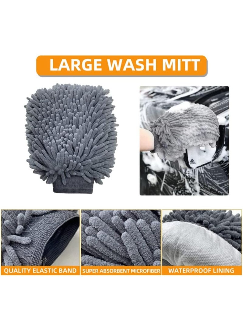 FAYET 9 Pcs Car Detailing Kit with Brushes, Microfiber Towels and Wash Mitt,  Complete Auto Cleaning Set for Wheels, Dashboard, Air Vents and Interior/Exterior Cleaning - Image 2